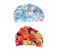 PartyKindom Bonnet de Bain Plissé Imperméable pour Femmes et Filles, Cache-Oreilles Élastique, 2 Pièces, Design Unique Vacances Natation