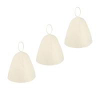 PartyKindom Bonnet De Sauna Réutilisable Épais en Feutre Blanc 3 Pièces pour Bain Et Spa Absorbant L'humidité Isolation Thermique Portable