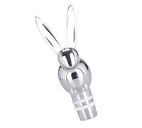 PartyKindom Bouchon de Bouteille de Vin Bouchon Hermétique Tête de Lapin en Alliage de Zinc Argenté pour Préserver le Vin, Décoration Créative pour Scène de Pâques