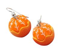PartyKindom Boucles D'oreilles Pendantes De Clémentine Réaliste, Alliage Et Résine, Couleur Orange Vif, Légères Et Confortables, Femmes, Bijoux D'été Pour Fêtes Et Occasions Spéciales