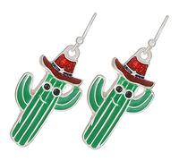 PartyKindom Boucles Oreilles Cactus pour Femmes Créations Pendantes Hypoallergénique Bijoux Végétaux Uniques et Accessoire et Durable pour Style Kawaii Parfaites pour Toutes Occasions