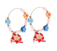 PartyKindom Boucles Oreilles Fleurs Hawaïennes Douce pour Femmes Style Tropical Floral Légères et Délicates pour Cadeau Femme et Tenue Plage