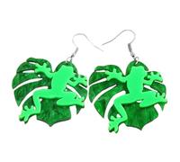 PartyKindom Boucles Oreilles Grenouille Drôles et Légères Pendentifs Vertes Bijoux Femme Confortables pour Toutes Occasions