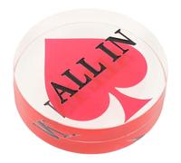PartyKindom Bouton du Croupier en Acrylique Rouge Double Face, Structure Simple et Résistante, Accessoire Professionnel pour Cartes Poker et Jeux de Cartes