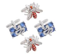 PartyKindom Boutons de Manchette Abeille en Ensemble de 2 Paires Accessoire de Costume pour Hommes pour Chemises Élégant et Solide