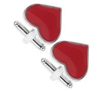 PartyKindom Boutons de Manchette de Cœur Rouge pour Mariage Accessoires Confortables et Solide pour Hommes pour Saint-Valentin et Autres Occasions Spéciales Design Unique