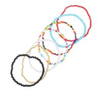 PartyKindom Bracelet Élastique Minimaliste pour Femmes Chaînes de Poignet Colorées Perles Mixtes Design Géométrique Accessoire d'Élégance Fêtes Taille Unique