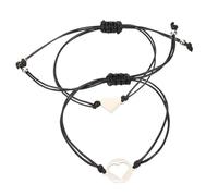 PartyKindom Bracelet -Fille Tressé en Acier Inoxydable Bracelet en Corde de Poignet Design Cœur Ajustable pour Femmes et Adolescents Occasions Spéciales Taille Unique