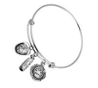 PartyKindom Bracelet Métal Ajustable Pompier Design Unique et Élégant Accessoire Chic Unisexe Finition Miroir Douce pour Port Confortable Accessoire Polyvalent pour Toutes Occasions