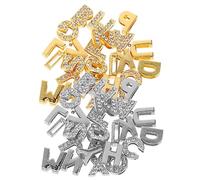 PartyKindom Breloques Lettres Alliage 48 Pcs Mix Couleur Chrome Doré pour Fabrication Bijoux DIY Artisanat Lettres Soi-même Créations Présent Personnalisé