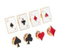 PartyKindom Broche Décorative en Alliage Éléments de Cartes à Jouer, Lot de 8 Pièces, Fixation Sécurisée, pour Manteaux et Chemises, Design Unique et Petit Format