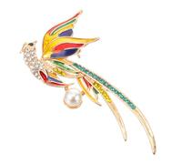 PartyKindom Broche Peacock Strassée en Alliage Métal, Épinglette Décorative Femme, Accessoire Élégant pour Vêtements de Soirée, Mariage, Bal, Couleur Multicolore Flamboyante, Taille Moyenne