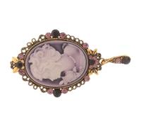 PartyKindom Broche Vintage Femme Portrait Relief avec Diamant Épingle pour Vêtements Anniversaire et Accessoires Mode pour Femmes