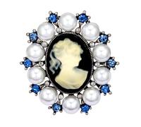 PartyKindom Broche Vintage Portrait Beauté avec Perles Épingle Rétro pour Vêtements Accessoire Chic et pour Femmes Anniversaire et Saint Valentin