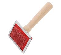 PartyKindom Brosse de Toilettage pour Chiens et Chats à Manches en Bois, Peigne Démêlant pour Pelage Long et Épais, Brosse Carde Petite Taille pour Éliminer Poils Morts et Mue, Outil