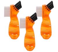 PartyKindom Brosse pour Dentier Mini Double Face 3 Pièces Orange Design Compact en Pp et Fibre Nettoyage la Maison