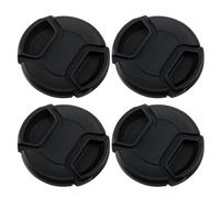 PartyKindom Cache Objectif Plastique Noir 62mm 4 Pièces Résistant aux Éclaboussures Anneau Crochet Protection pour Objectif Appareil Photo Reflex