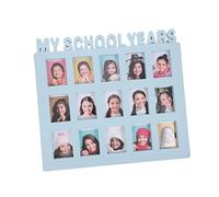 PartyKindom Cadre Photo de Croissance Cadre Photo 15 Ouvertures annuel Cadre Photo Famille Cadre Photo pour Souvenir d'enfance Cadre Photo de Table Cadre d'affichage d'image PVC Blue