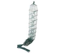 PartyKindom Cage à Filet de Pêche Pliable Portable Multi Couche 8 Trous | Nylon et Fer, Ancre en Fer, pour Écrevisses et Crevettes, Rivières ou Aquariums, Vert