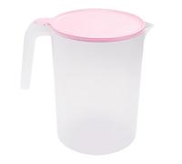 PartyKindom Carafe à Boissons Plastique Transparent Chaleur avec Poignée et Couvercle Pichet à Jus Capacité Facile à Nettoyer pour Maison et Extérieur Rose Réutilisable