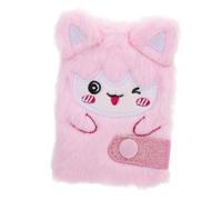 PartyKindom Carnet Peluche pour Fille Mini Cahier à Couverture Douce Peluche Carnet Décriture Mignon pour Petite Fille Journal Poilu Adorable Compact