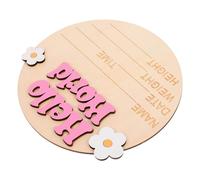PartyKindom Carte commémorative de liste de croissance est nursery nouveau-nés jalon bébé signe de bienvenue de bébé tableau d'annonce de bébé panneau d'arrivée de bébé signe d'annonce en bois