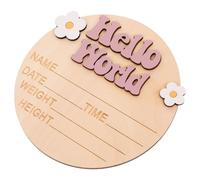 PartyKindom Cartes de Présentation Forme Créative du Prénom du Bébé en Bois Signe Annonce de Naissance de Bébé, Surface Lisse Polie pour Photographie pour -né