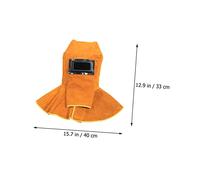 PartyKindom Casquette de Soudage Cuir de Vache Résistante à Haute Température avec Protection Tête et Cou Isolant pour Soudeur