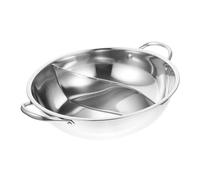 PartyKindom Casserole Acier Inoxydable avec Séparation pour Cuisson Chinoise Marmite Double Compatible Induction et Gaz pour Familiale