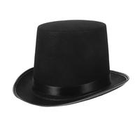 PartyKindom chapeau de magicien Chapeau haut de forme en satin chapeau haut de forme pour hommes chapeau de tuyau de poêle feutre deguisement adulte chapeaux de magicien chapeau tricorne Noir