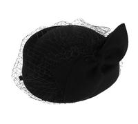 PartyKindom Chapeau Femme Laine Élégant Style Coréen avec Nœud et Voile Béret Vintage Chaud pour Automne Hiver Accessoire Chic Confortable pour Fêtes et Usage Quotidien