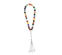 PartyKindom Chapelet en Perles D'agate Naturelle 33 Perles pour Prières Musulmanes Alliage Spécial, Design Élégant pour Présents Religieux et Grandes Réunions