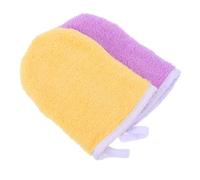 PartyKindom Chiffons Démaquillants Nettoyant Visage Lot De 2 En Microfibre Jaune Et Violet Taille Standard Démaquillant Doux Pour Peau Sensible Usage Quotidien