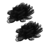 PartyKindom Clips Décoratifs Pour Chaussures Femmes│tissu│boucles Amovibles│accessoires Pour Talons Hauts│mariage Et Soirée│motif Floral Uni│lot De 2, Couleur Noir