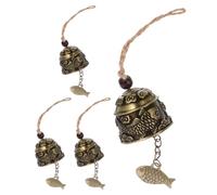 PartyKindom Cloches et Durabilité Exceptionnelle 4pcs en Alliage Vintage Marron Rustiques Accessoires Décoratifs pour Décoration Maison et Fenêtres
