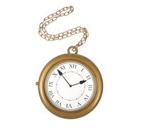 PartyKindom Collier d'Horloge en Or pour Femmes et Accessoire de Costume Cosplay Pendentif Horloge pour Fête et Soirée Décoration pour et Événements