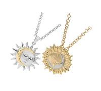 PartyKindom Collier Lune Et Soleil En Alliage Pour Femme Et Fille, Bijou Minimaliste Pendentif Double, Présent Romantique, Usage Quotidien, Taille Unique