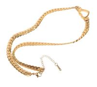 PartyKindom Collier Pendentif Cœur pour Femmes, Acier Titane Doré, Chaîne Serpent Plaqué, Bijoux Élégants, Ras du Cou, Présent, Taille Unique