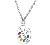 PartyKindom Collier Pendentif Palette de Peinture en Alliage Collier Élève en Art Créatif Bijoux Décoratifs pour Usage Quotidien et Présent Artistique