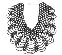 PartyKindom Collier Ras du Cou Femme Perles Simulées Six Couches Noir | Décoratif, Facile à Porter Retirer, Style Délicat, pour Bal, Danse et Soirée