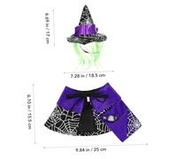 PartyKindom Costume Halloween Chat et Chien Set Cape de Magicien et Chapeau Satin Respirant S pour Chats et Chiots