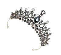 PartyKindom Couronne Baroque Noire Chic en Alliage Légère pour Mariée, Accessoire de Fête Élégant et Bijoux Scintillants, pour Cérémonies et Engagements