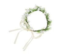 PartyKindom Couronne de Fleurs Mariage Blanche Réaliste Tête Chic et Confortable Accessoire Femme Élégant pour Photo et Fête