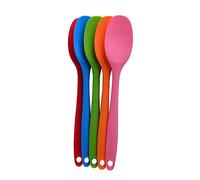 PartyKindom Cuillère à Soupe Silicone Orange avec Manche Long Antiadhésive pour Garçon Fille Cuillère Service Multifonction Résistante Chaleur Ustensile Cuisine Sûr et Facile à
