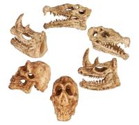PartyKindom Décorations de Crânes d'animaux Ornements Miniatures Lot de 6 en Plastique Mini Crânes Réalistes Compacte et Solide pour Aquarium et Bureau d'animal