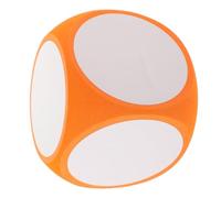 PartyKindom Dés Effaçables Faire La Fête Enfants Gros Dés Vierges Vide Noir Jeu Dé Blanc De Couleur Grand Coloré Nombre Éducation du Bricol Cubes d'apprentissage Dices De Poche Orange Mousse