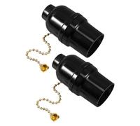 PartyKindom Douille E27 Supports de Douille avec Interrupteur à Chaînette en Bakélite Lot de 2 Culot Complet Filetée, Accessoire D’éclairage Polyvalent pour Plafonnier pour Chambre, Salon