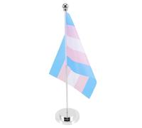 PartyKindom Drapeau de Table Arc Ciel Lgbtq avec Support Base Décoration de Bureau Festive pour Fêtes Bureaux et Conférences