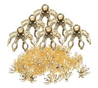 PartyKindom Embouts de Perles et Capuchons en Cuivre 10x5mm pour Bijoux Diy, Accessoires de Création, Couleur Dorée 24k, 100 Pièces, pour Bracelets, Colliers et Coiffure Fille, Loisirs