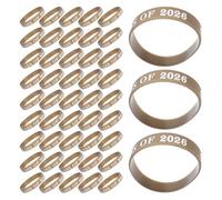 PartyKindom Ensemble de 50 Bracelets Silicone Élastiques Or pour Présent de Diplôme, pour Fêtes de Remise de Diplômes et Souvenirs de Fin D'année Scolaire